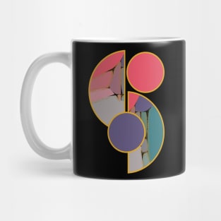 Bright vibrant shapes red blue blue original unique abstract modern design art 381 Mug